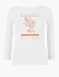 La Fleur Slash Neck Fitted T-Shirt