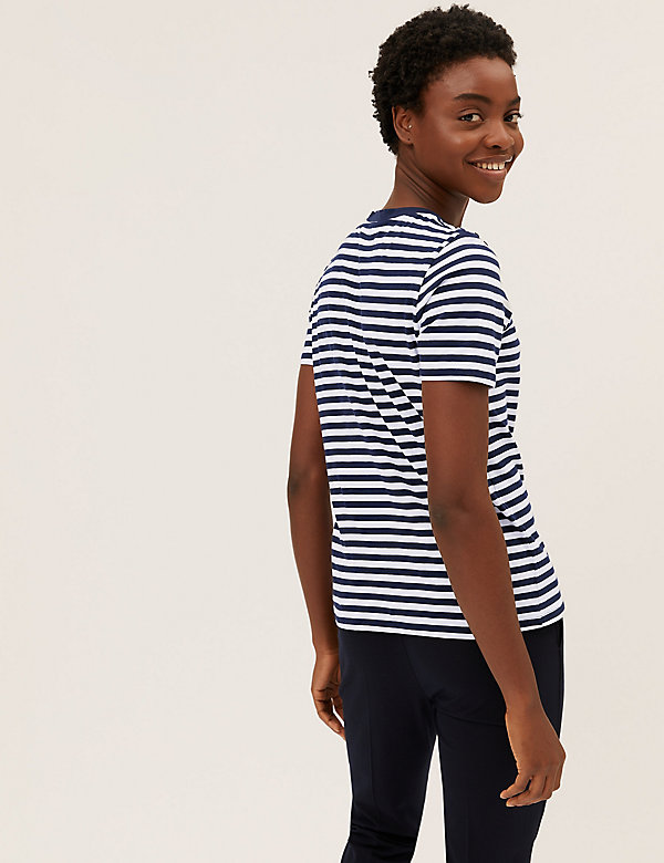 Pure Cotton Striped Everyday Fit T-Shirt - BE