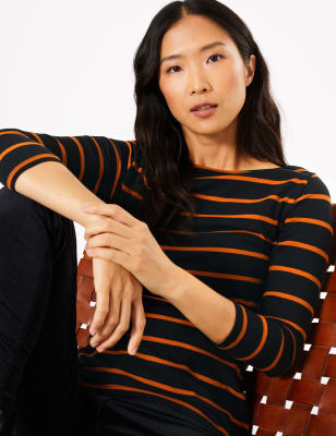 Cotton Rich Striped Fitted T-Shirt  