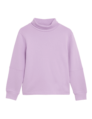 

M&S Collection Sudadera con cuello alto 100% algodónWomens - Dusted Lilac, Dusted Lilac