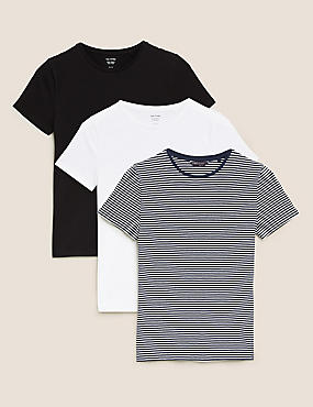 3 Pack Cotton Rich Fitted T-Shirts