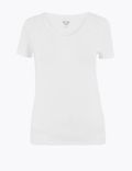 Cotton Rich V-Neck Fitted T-Shirt