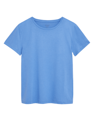 

Womens M&S Collection Bequemes Kurzarm-T-Shirt - Fresh Blue, Fresh Blue