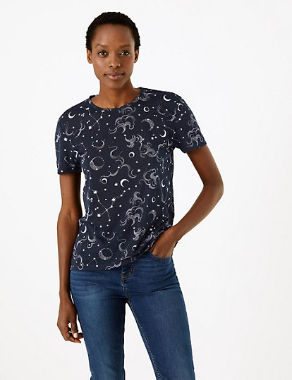 Constellation Print Relaxed Fit T-Shirt
