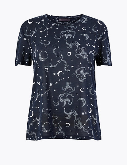 Constellation Print Relaxed Fit T-Shirt