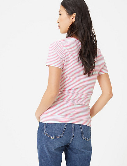 Cotton Striped Fitted T-Shirt