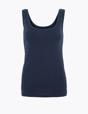 Pure Cotton Scoop Neck Vest Top | M&S Collection | M&S