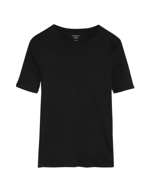 

M&S Collection Camiseta de ajuste estándar 100% algodónWomens - Black, Black