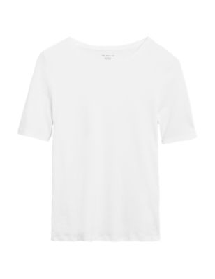 M&S Womens Pure Cotton Regular Fit T-Shirt