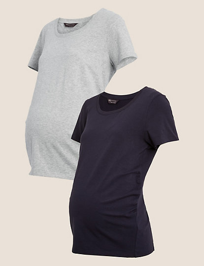 Maternity 2 Pack Cotton Fitted T-Shirts