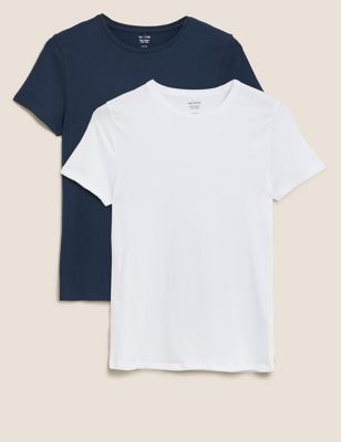 2 Pack Cotton Rich Fitted T-Shirts | M&S Collection | M&S