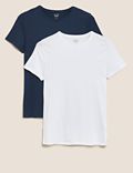 Pack de 2 camisetas ajustadas de punto de algodón