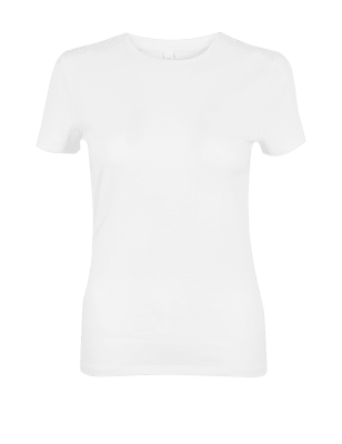 

Womens M&S Collection T-Shirt mit hohem Baumwollanteil in eng anliegender Passform - White, White