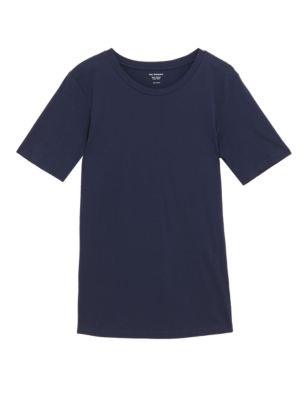 M&S Womens Pure Cotton Straight Fit T-Shirt