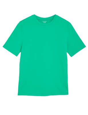 

Womens M&S Collection Pure Cotton Straight Fit T-Shirt - Spearmint, Spearmint