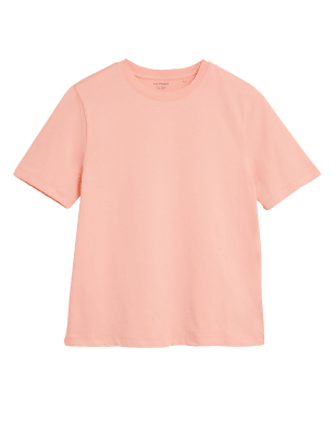 

Womens M&S Collection Pure Cotton Straight Fit T-Shirt - Peach, Peach