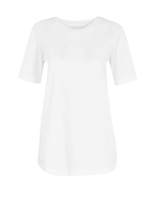 

Womens M&S Collection Pure Cotton Everyday Fit T-Shirt - White, White
