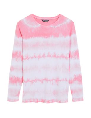 M&S Womens Tie Dye Relaxed Long Sleeve Top