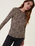 Animal Print Relaxed Long Sleeve Top