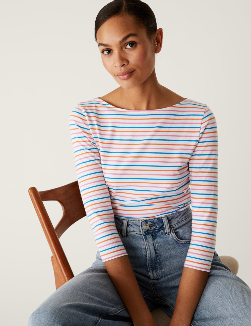 Cotton Rich Striped Slim Fit T-Shirt image 1