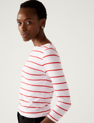 Cotton Rich Striped Slim Fit T-Shirt | M&S Collection | M&S