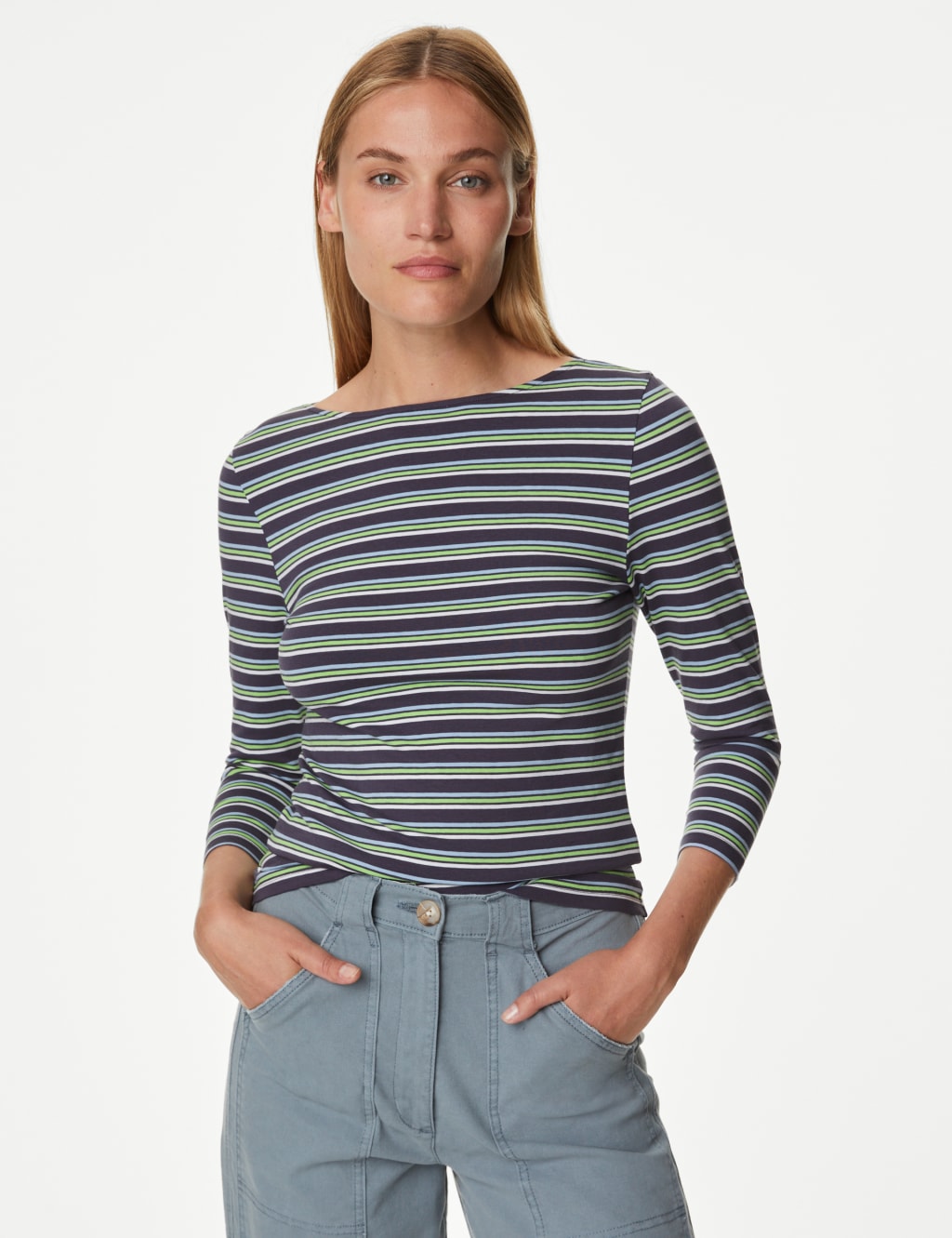 Cotton Rich Striped Slim Fit T-Shirt image 2