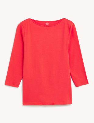 Cotton Rich Slim Fit 3/4 Sleeve T-Shirt