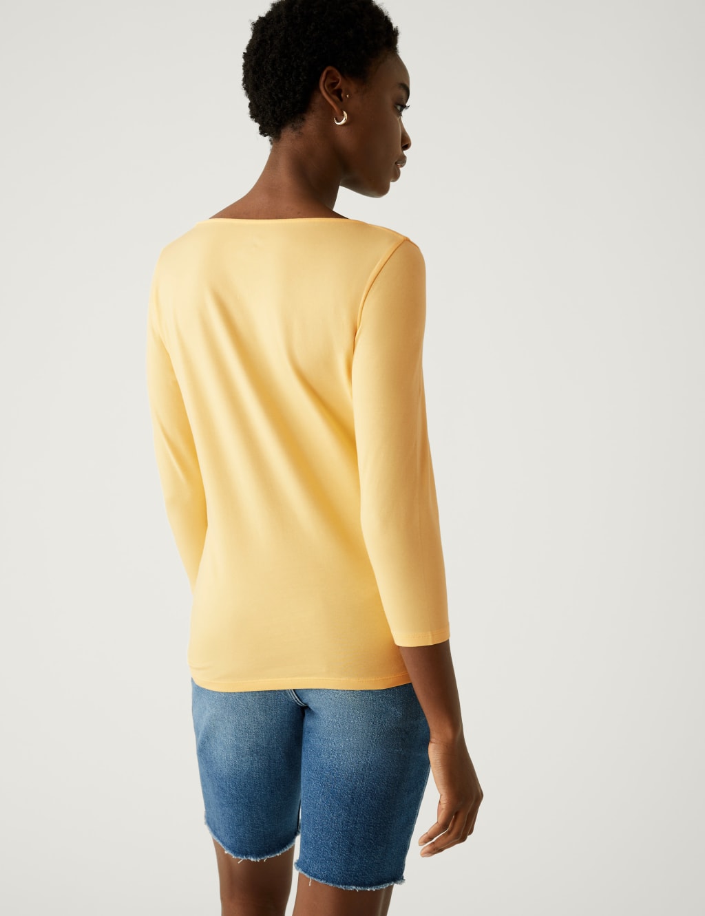 Cotton Rich Slim Fit 3/4 Sleeve T-Shirt image 4