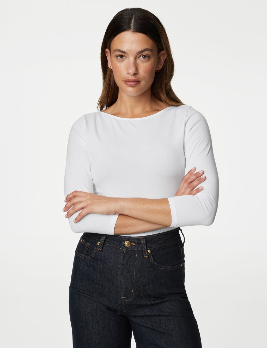 Cotton Rich Slim Fit 3/4 Sleeve T-Shirt image 1