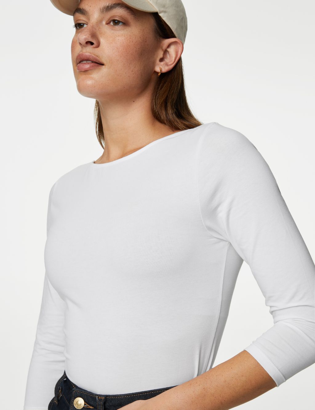 Cotton Rich Slim Fit 3/4 Sleeve T-Shirt image 3