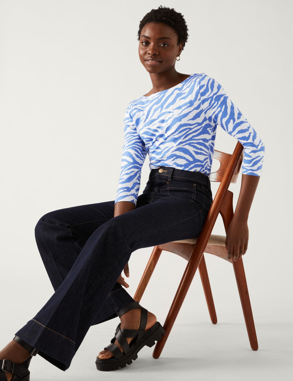 Cotton Rich Printed Slim Fit Top image 1