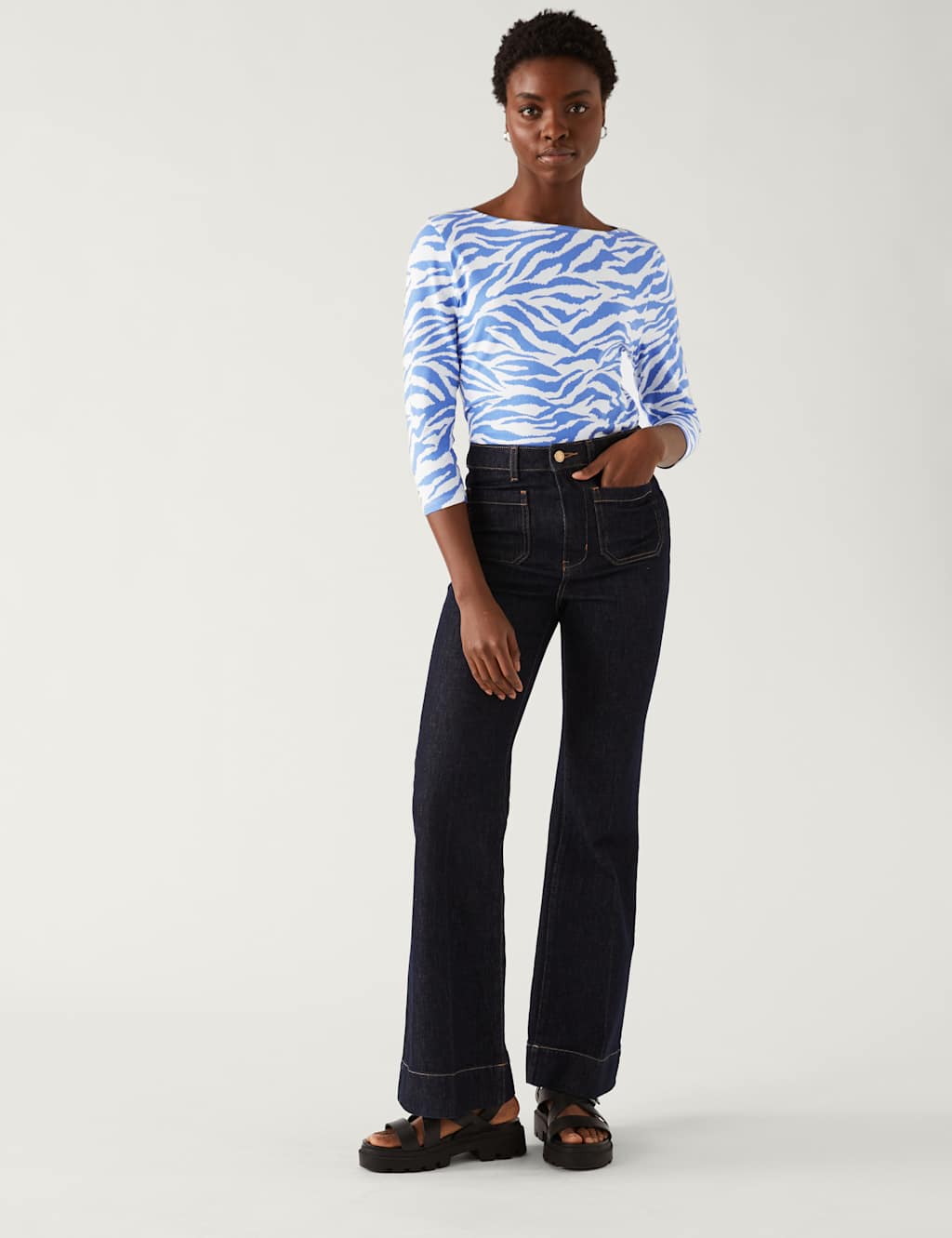 Cotton Rich Printed Slim Fit Top image 2