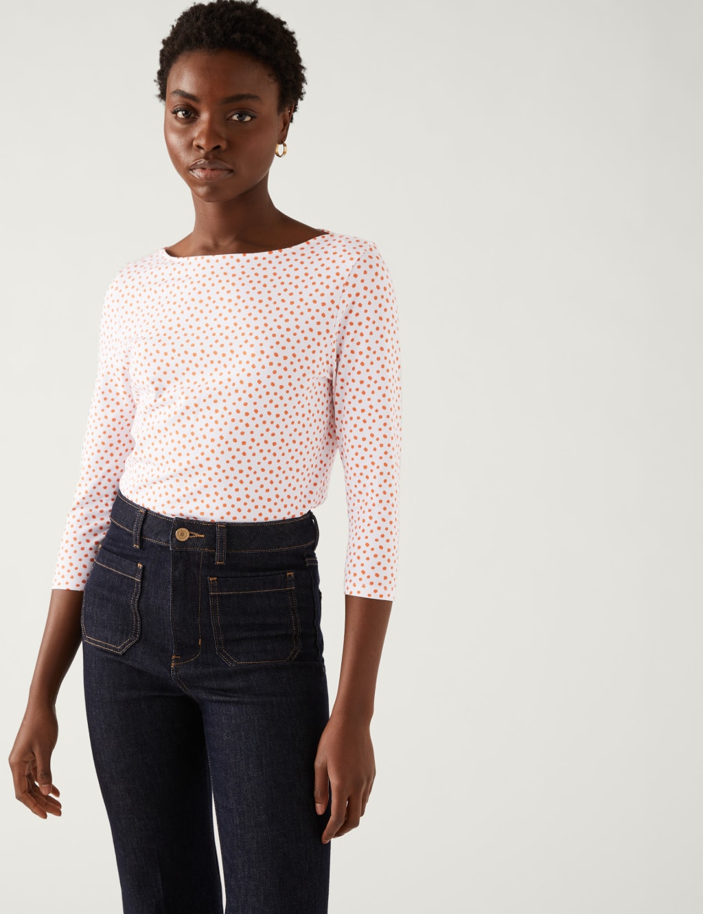 Cotton Rich Printed Slim Fit Top image 1