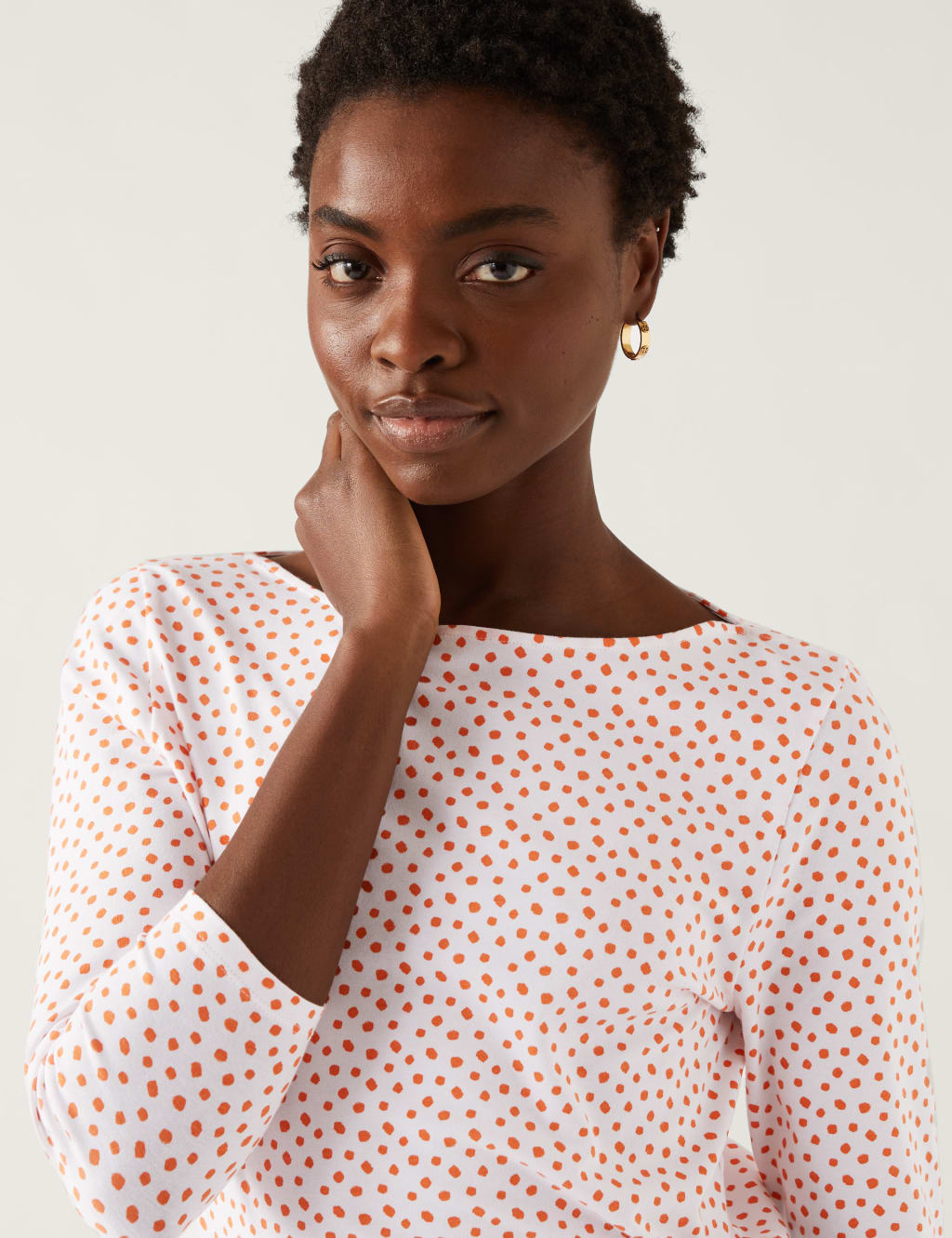 Cotton Rich Printed Slim Fit Top image 3