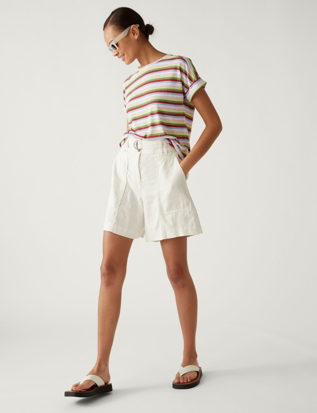 Linen Rich Striped T-Shirt image 2