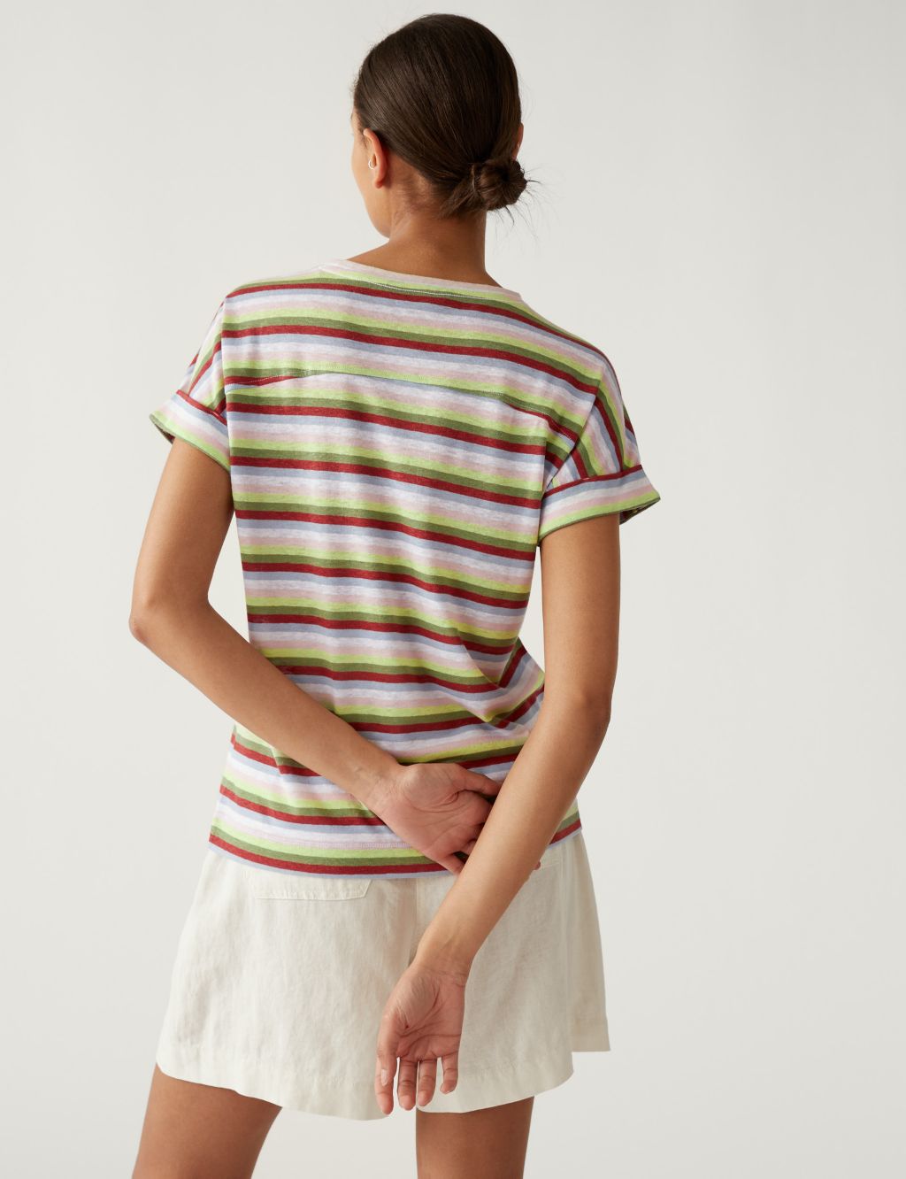 Linen Rich Striped T-Shirt image 5