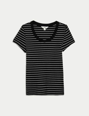 Cotton Rich Striped Ribbed T-Shirt