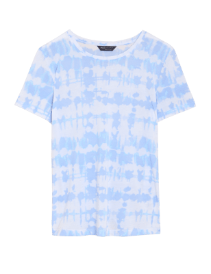 

Womens M&S Collection Printed T-Shirt - Blue Mix, Blue Mix