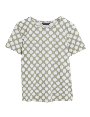 

Womens M&S Collection Bedrucktes Kurzarm-T-Shirt - Green Mix, Green Mix