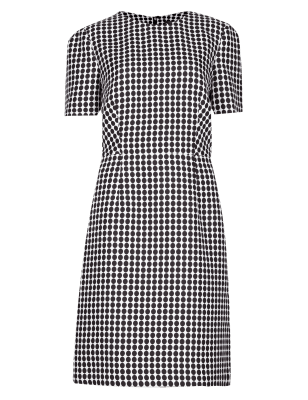 Spotted Jacquard Skater Dress | M&S Collection | M&S