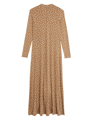 

Womens M&S Collection Jersey Polka Dot Maxi Column Dress - Spice Mix, Spice Mix