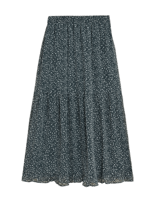 

Womens M&S Collection Maxi-Stufenrock mit Blümchenmuster - Blue Mix, Blue Mix