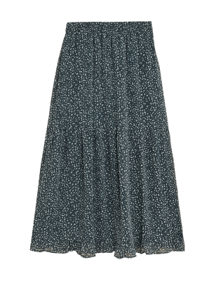 

Womens M&S Collection Ditsy Floral Maxi Tiered Skirt - Blue Mix, Blue Mix