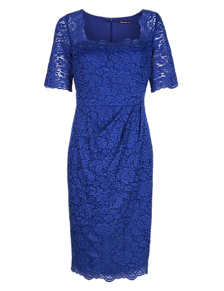 Twiggy for M&S Collection Floral Lace Pleated Dress with Secret Support ...