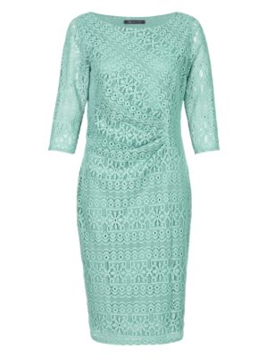 Side Pleated Knitted Lace Shift Dress | M&S Collection | M&S