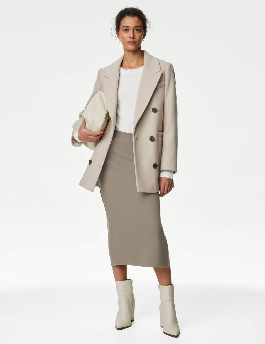 Cosy Cotton Blend Column Midi Skirt image 1