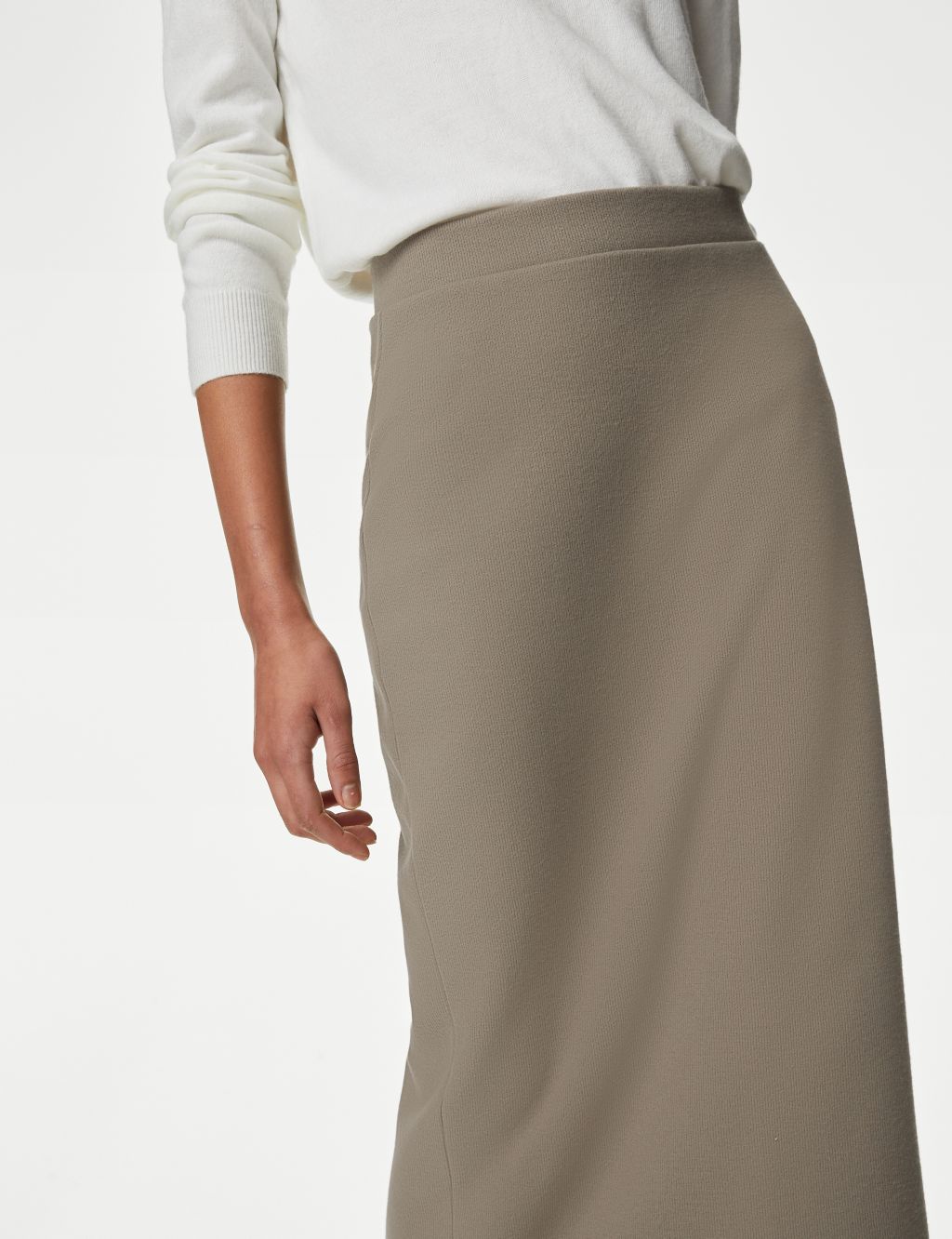 Cosy Cotton Blend Column Midi Skirt image 4