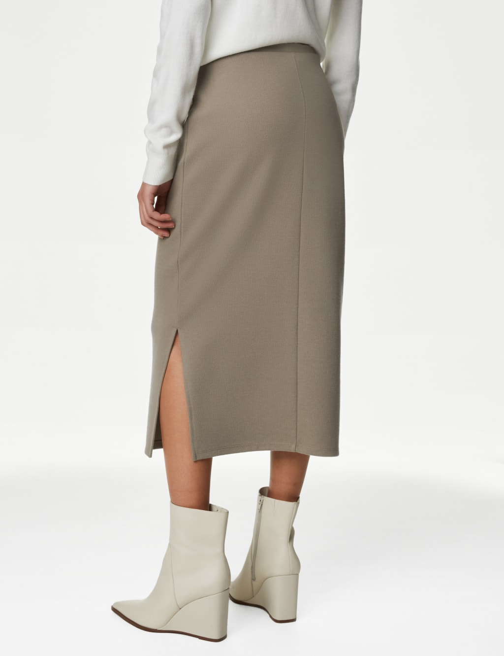 Cosy Cotton Blend Column Midi Skirt image 5