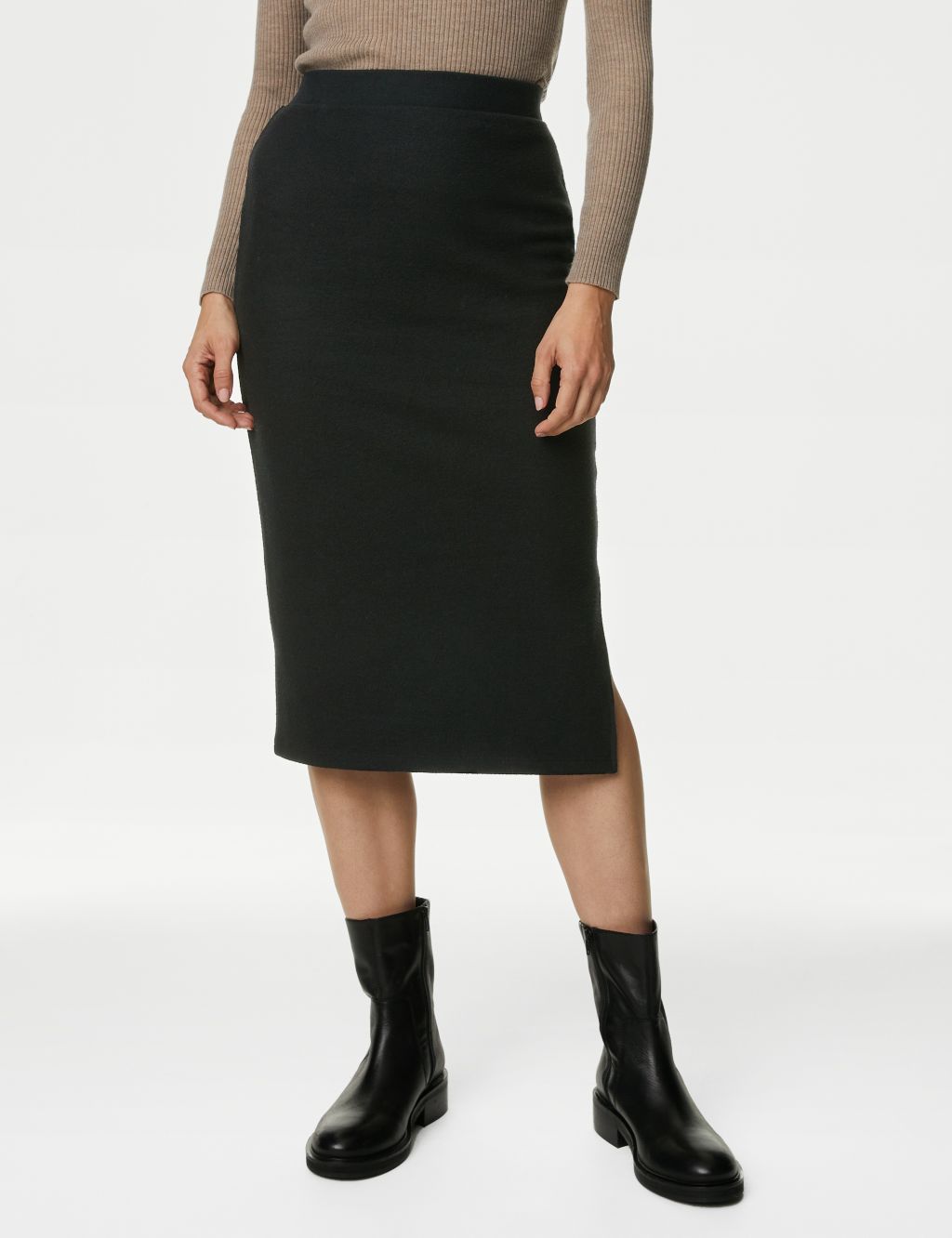 Cosy Cotton Blend Column Midi Skirt image 4