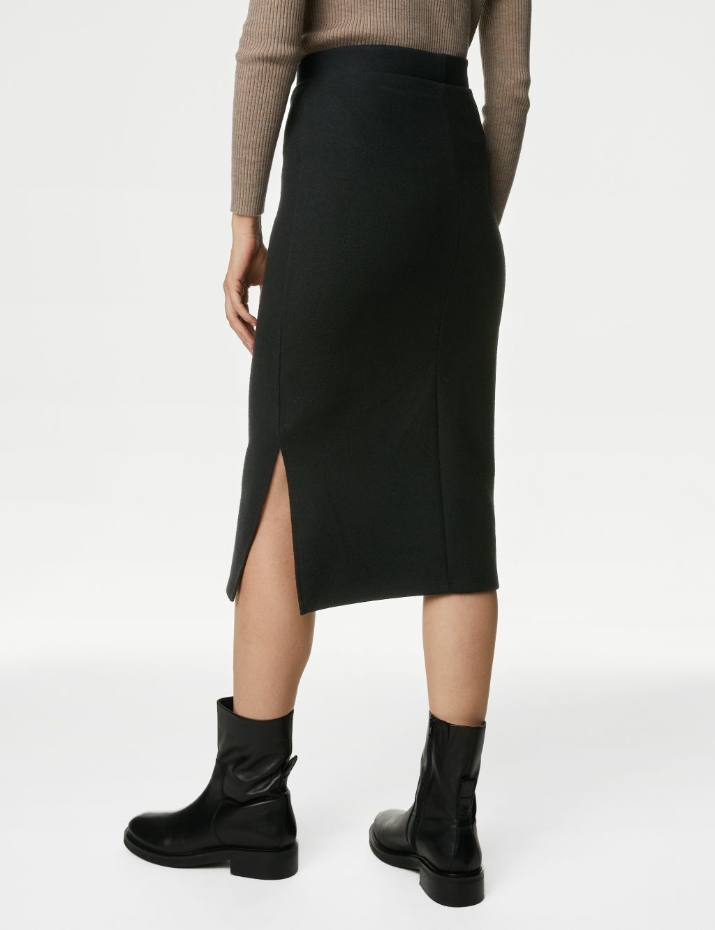 Cosy Cotton Blend Column Midi Skirt image 5